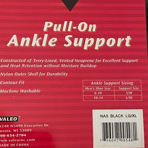 Lot of 3 Valeo Pull-on Ankle Support Sleeves L/ XL NEW - Picture 3 of 6